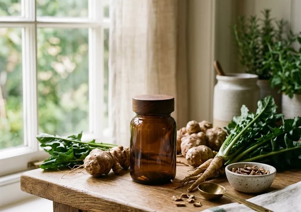 Prébio-Boost dans son décor — ingrédients naturels associés à la formule